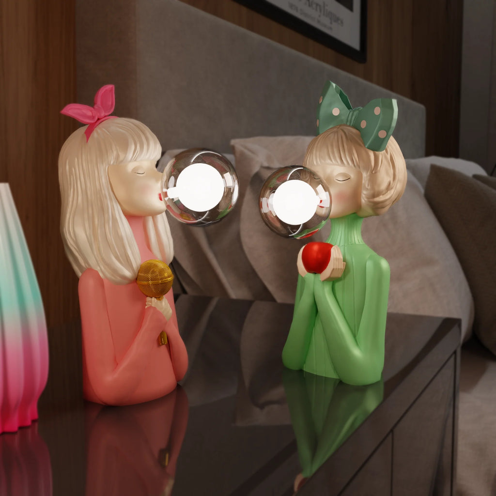 Bubble Girls Glass Table Lamp