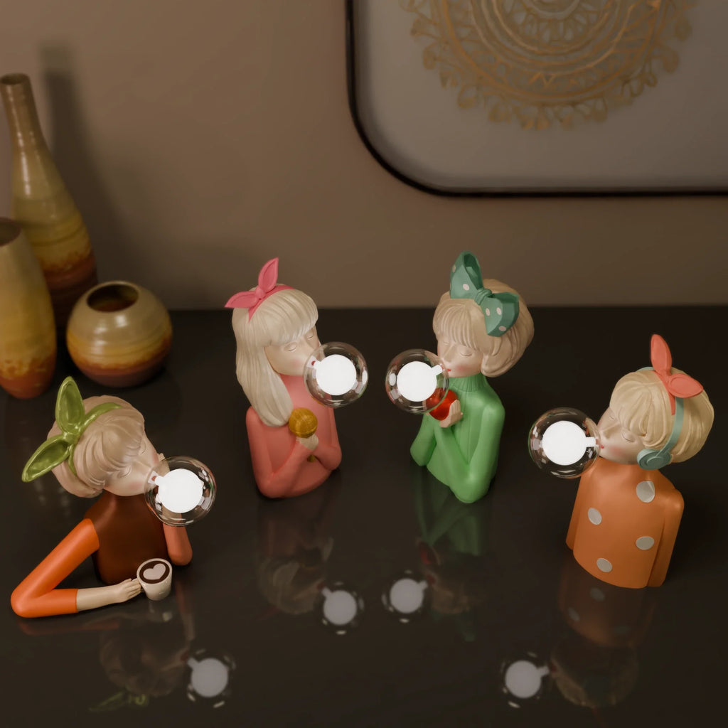 Bubble Girls Glass Table Lamp