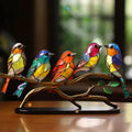 Stained Glass Bird Window Decor