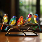 Stained Glass Bird Window Decor