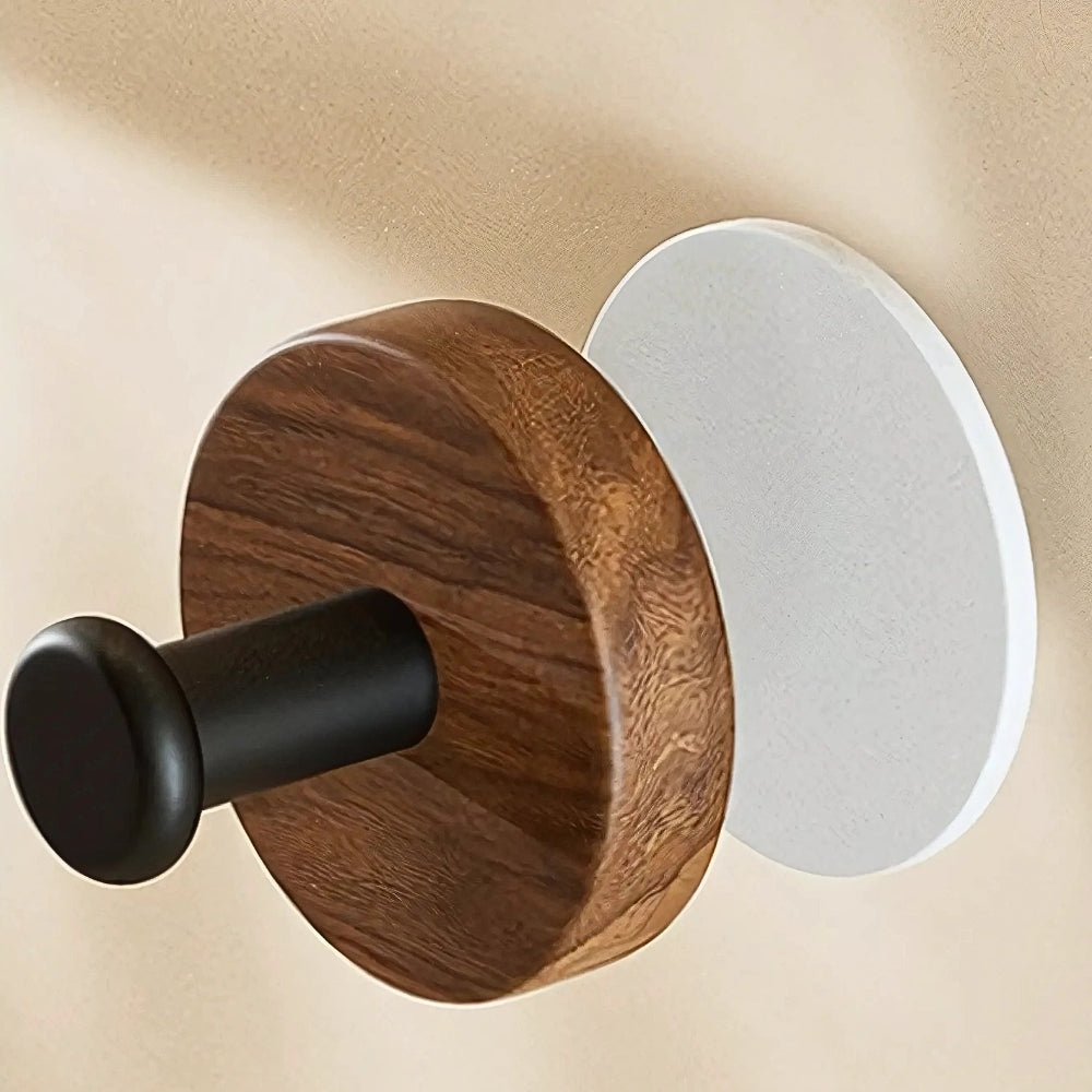 Round Wooden Adhesive Wall Hook