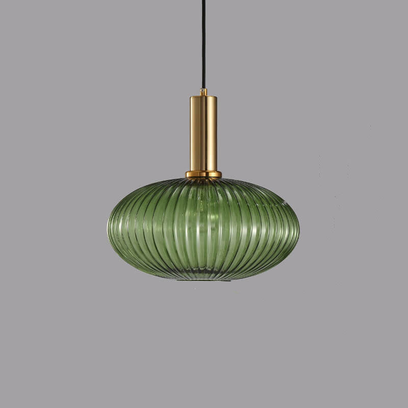 Striped Glass Lantern Pendant Light