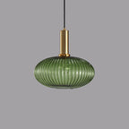 Striped Glass Lantern Pendant Light