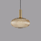Striped Glass Lantern Pendant Light