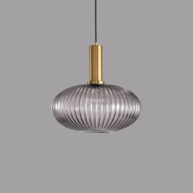 Striped Glass Lantern Pendant Light