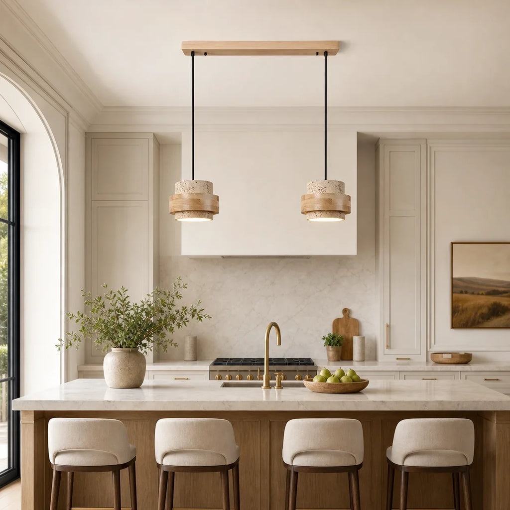 Callan Wabi-Sabi Travertine Pendant Light