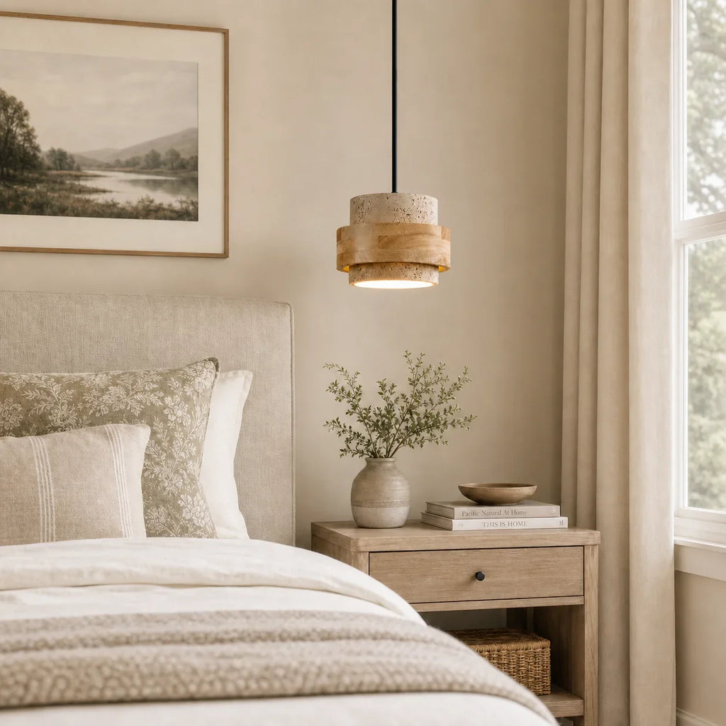 Callan Wabi-Sabi Travertine Pendant Light
