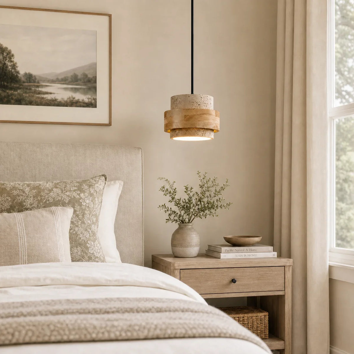 Callan Wabi-Sabi Travertine Pendant Light
