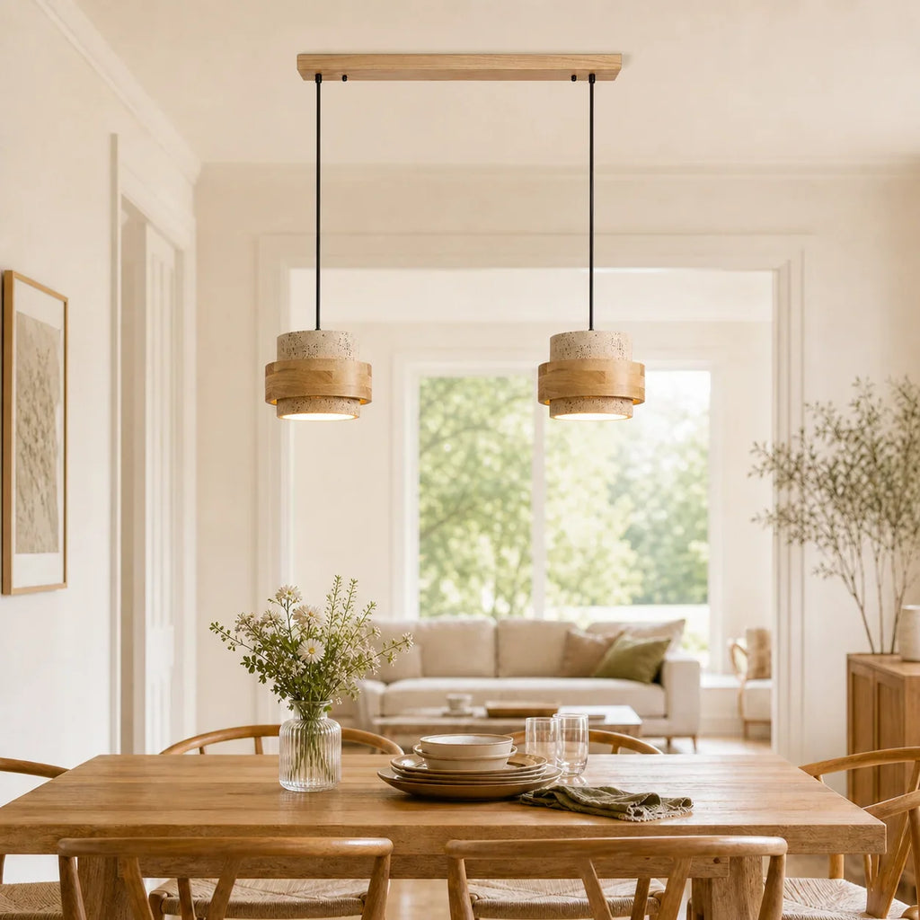 Callan Wabi-Sabi Travertine Pendant Light