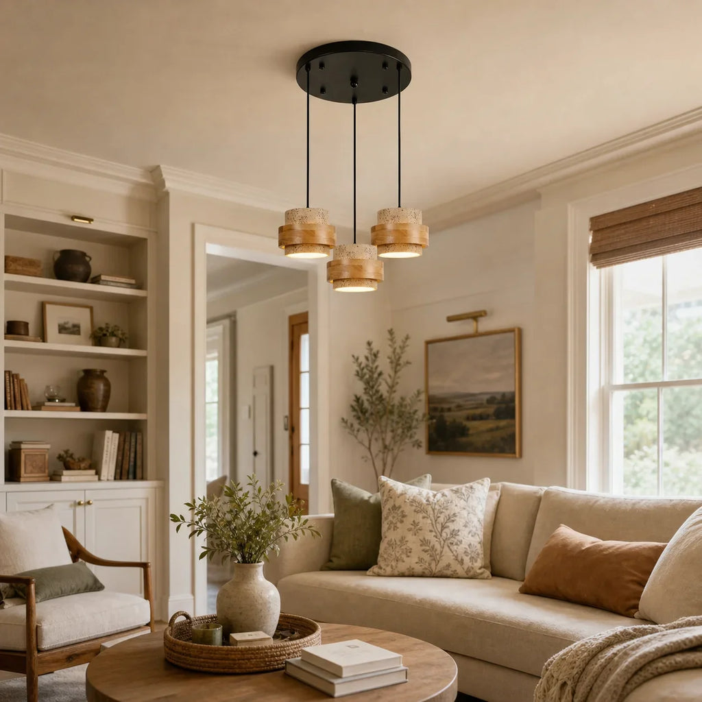 Callan Wabi-Sabi Travertine Pendant Light