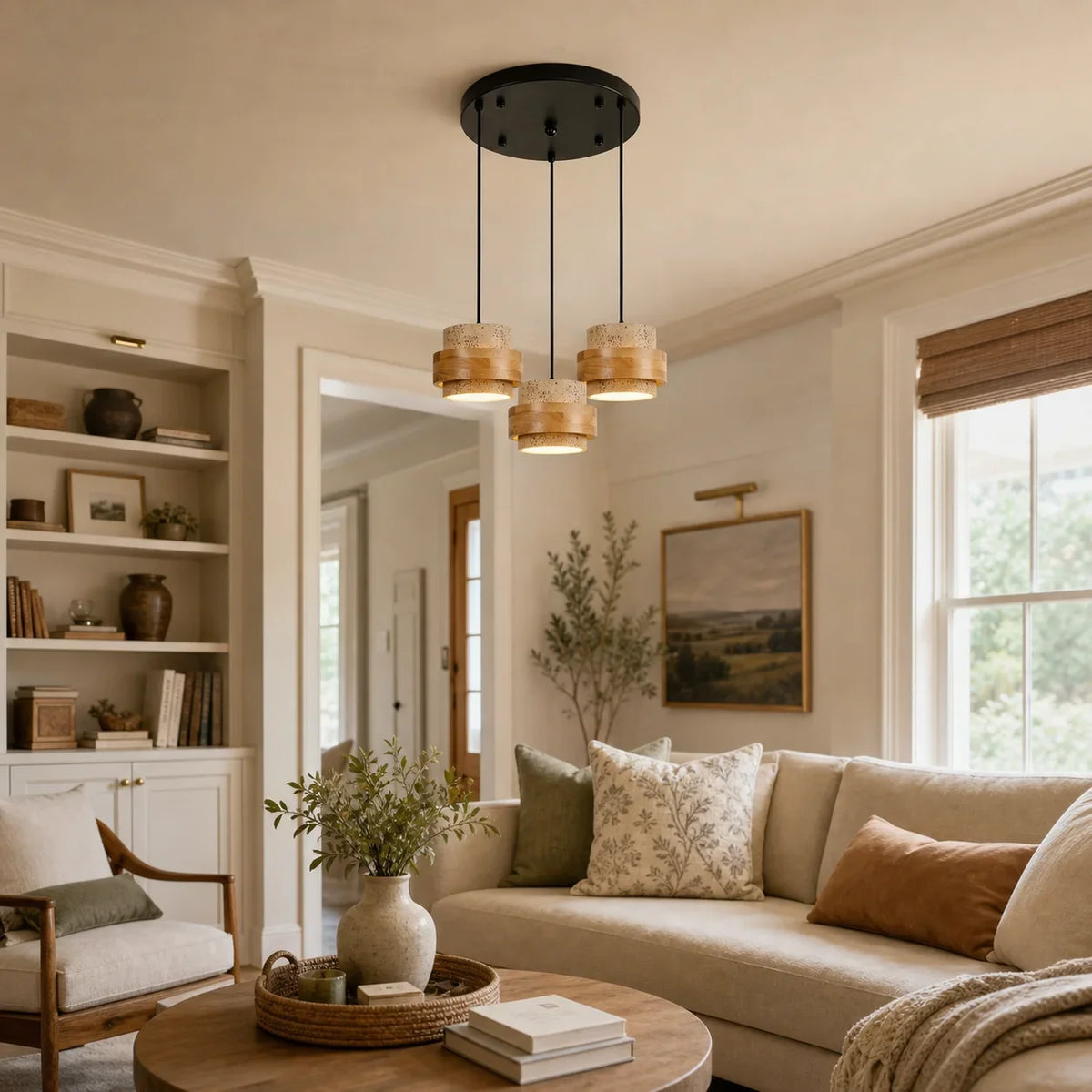 Callan Wabi-Sabi Travertine Pendant Light
