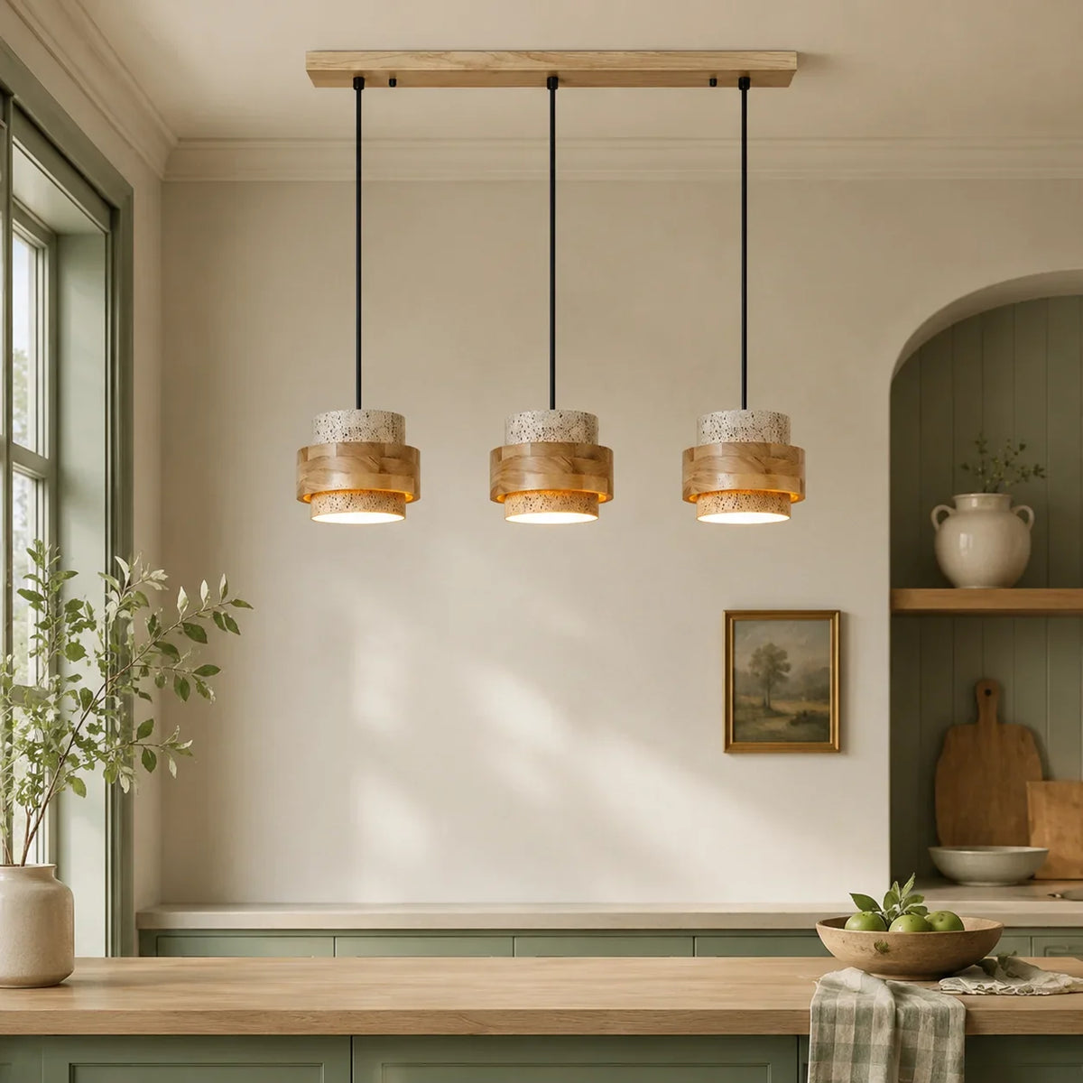 Callan Wabi-Sabi Travertine Pendant Light