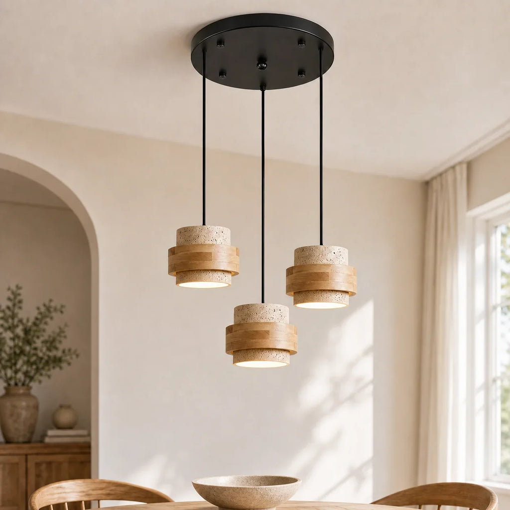 Callan Wabi-Sabi Travertine Pendant Light