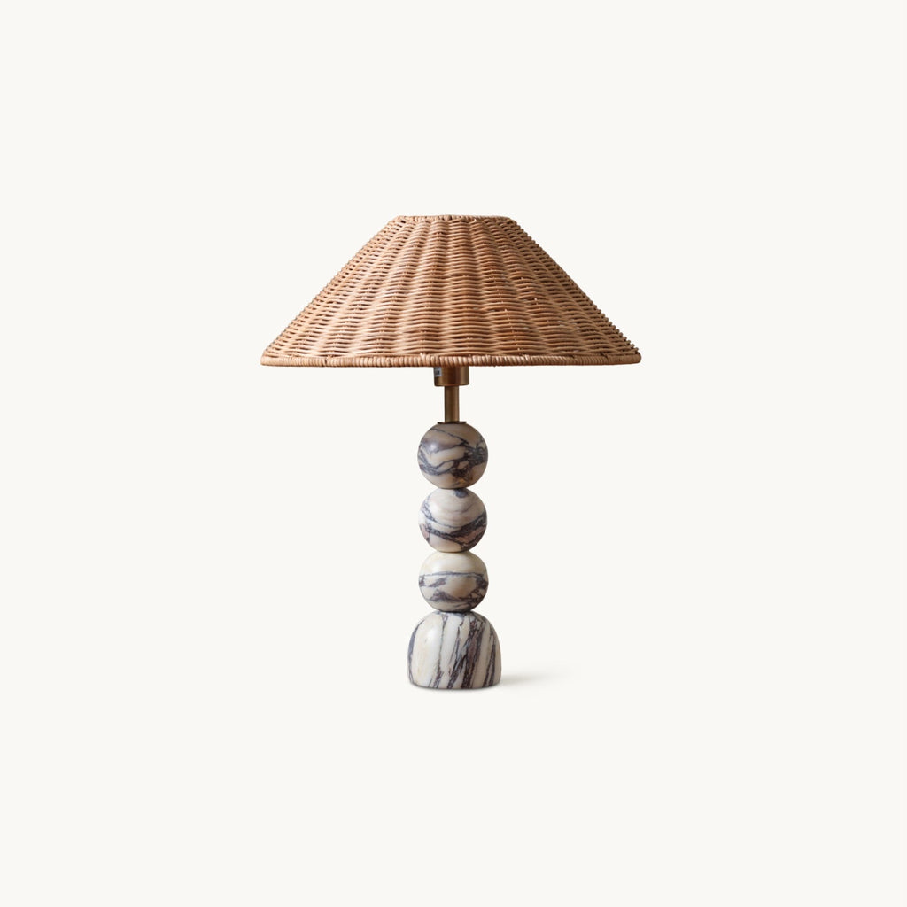 Carroll Marble & Rattan Table Lamp