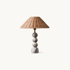 Carroll Marble & Rattan Table Lamp