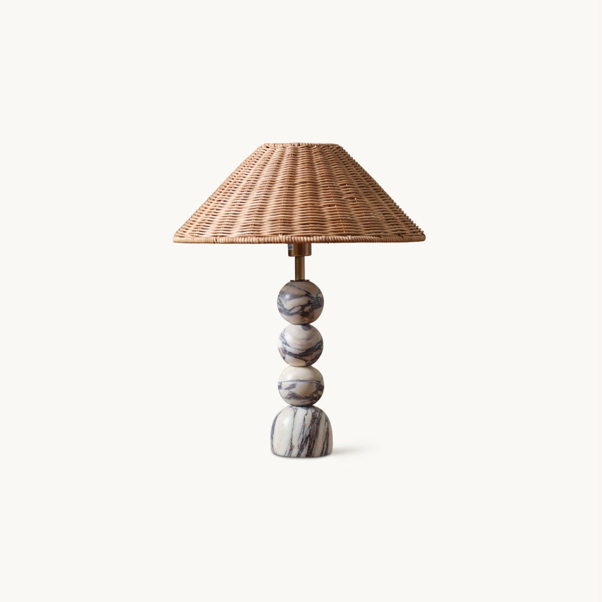 Carroll Marble & Rattan Table Lamp