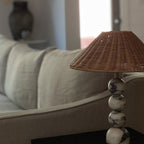 Carroll Marble & Rattan Table Lamp