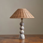 Carroll Marble & Rattan Table Lamp