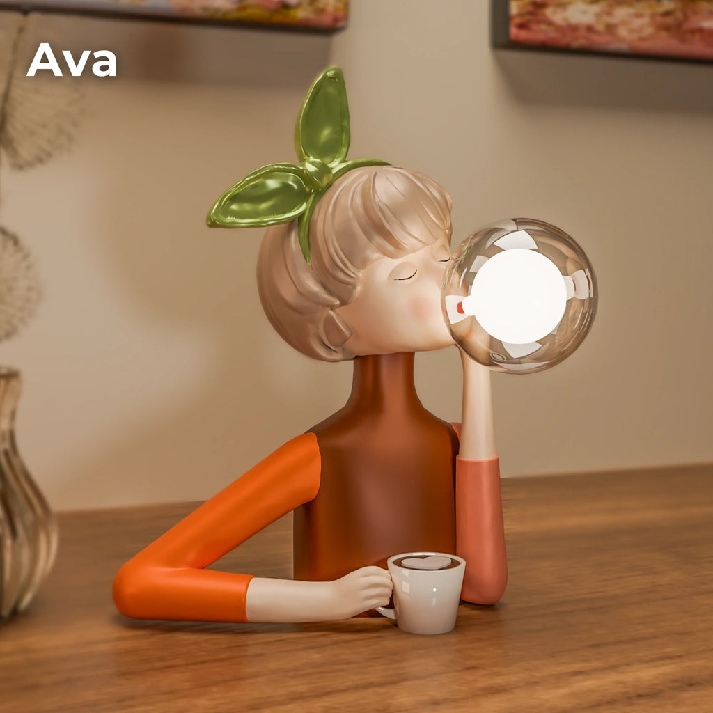 Bubble Girls Glass Table Lamp