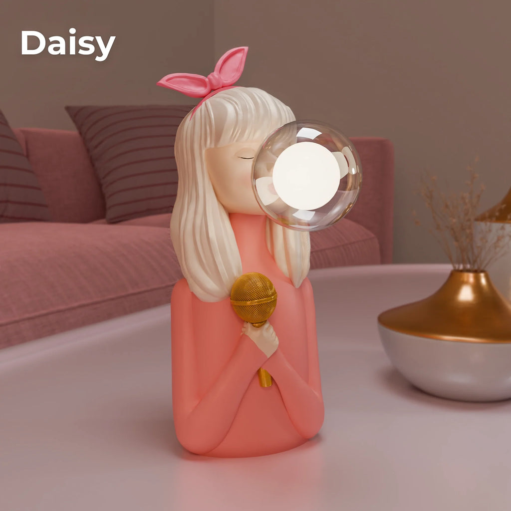 Bubble Girls Glass Table Lamp