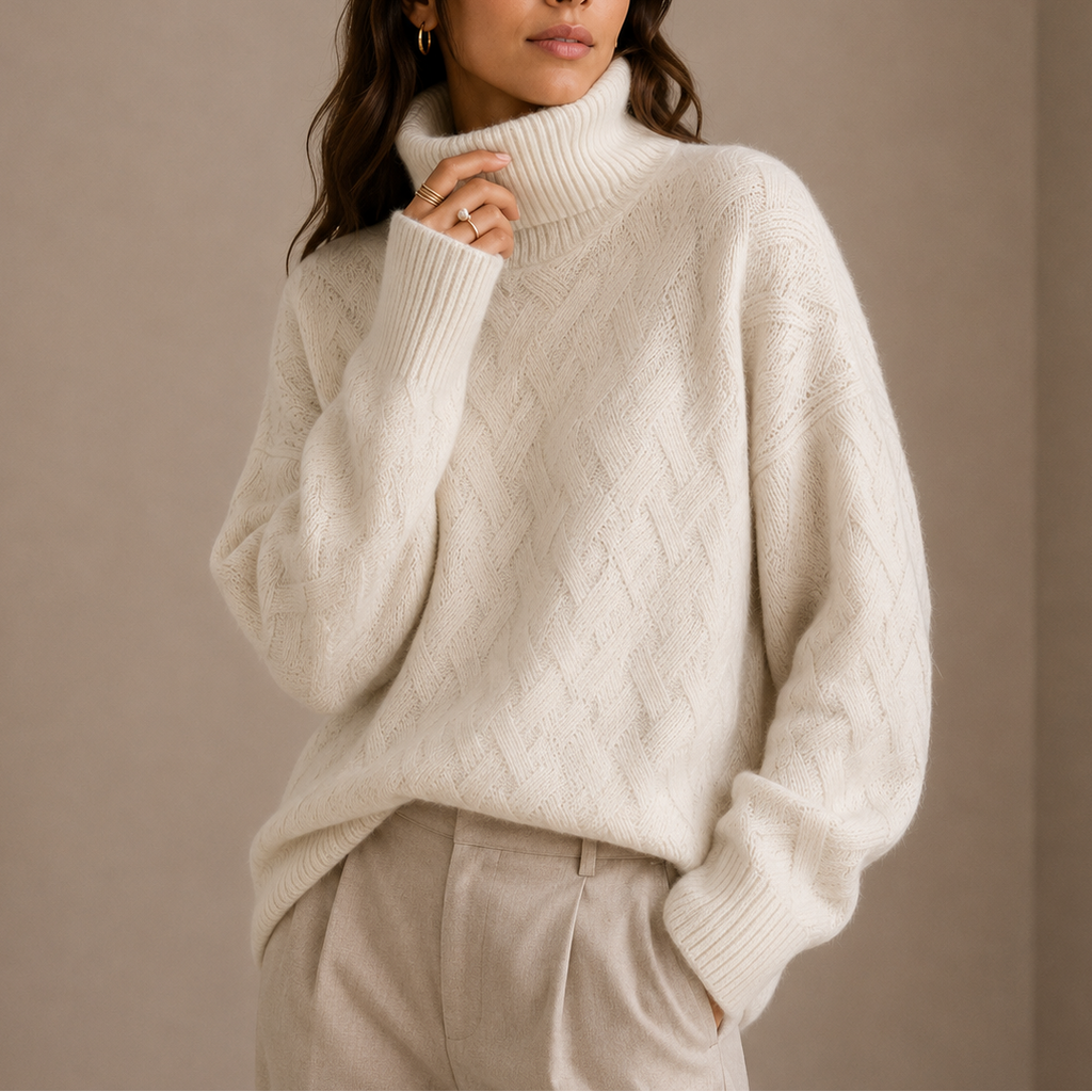 Women's Textured Turtleneck Sweater