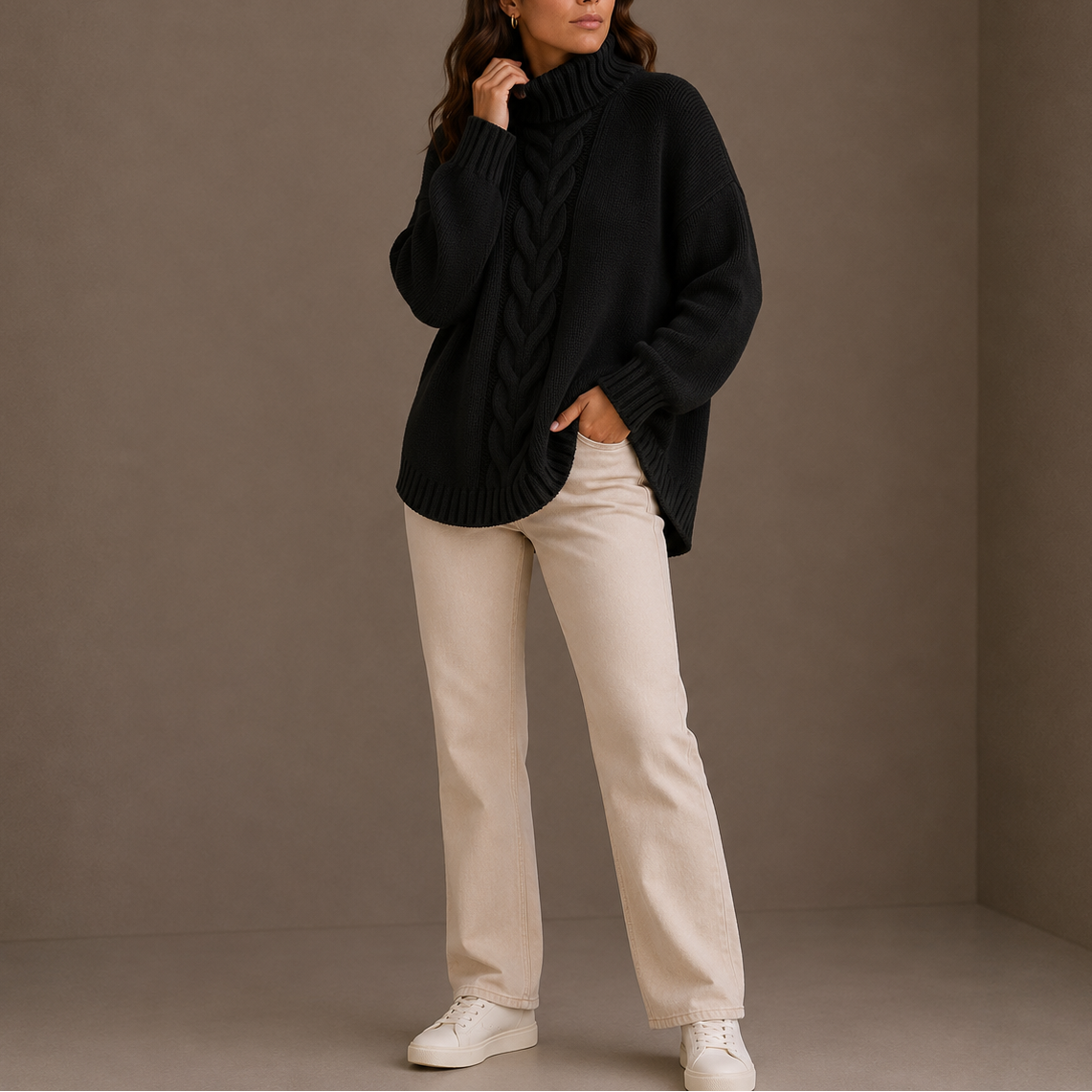 Women's Oversized Cable Knit Sweater