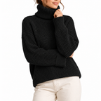 Women's Waffle Knit Turtleneck Sweater