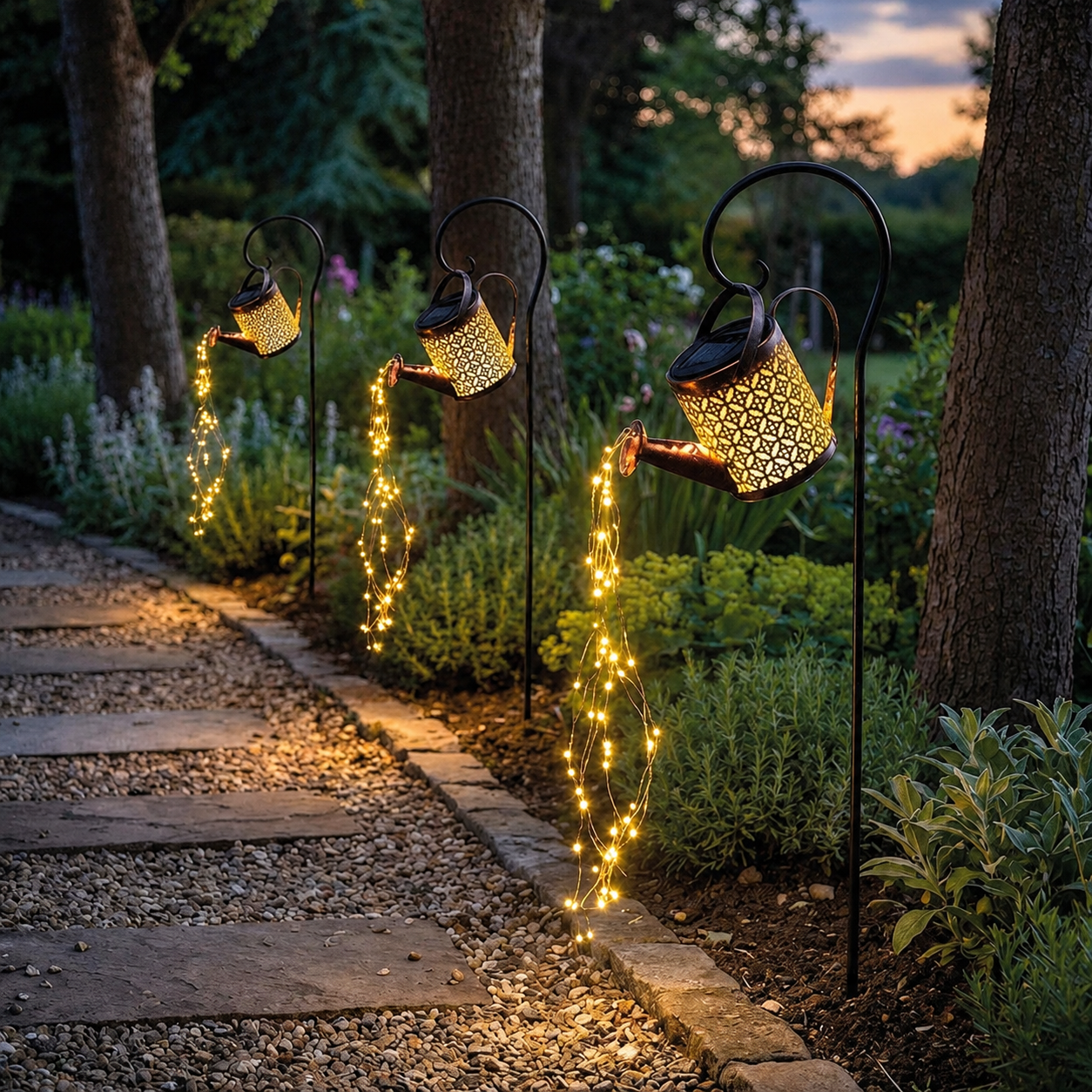 Solar Watering Can Garden Light