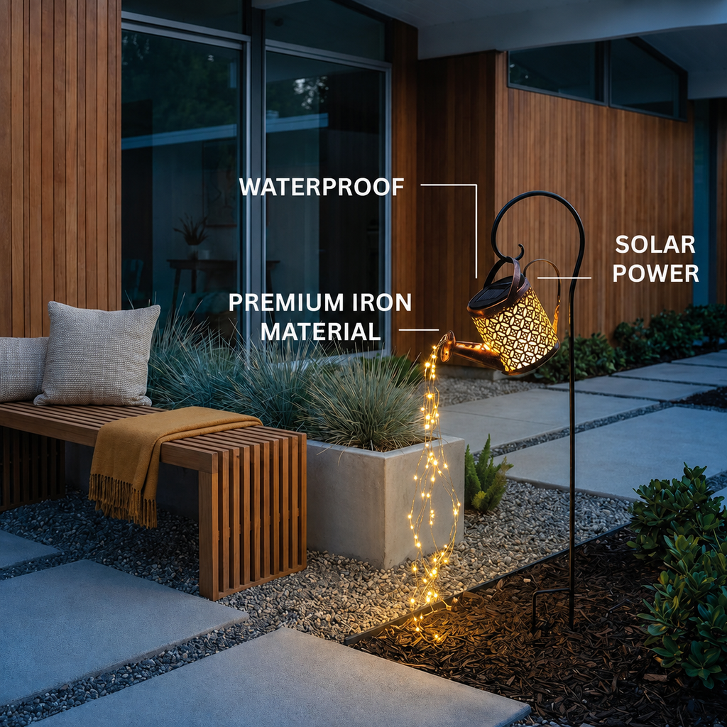 Solar Watering Can Garden Light