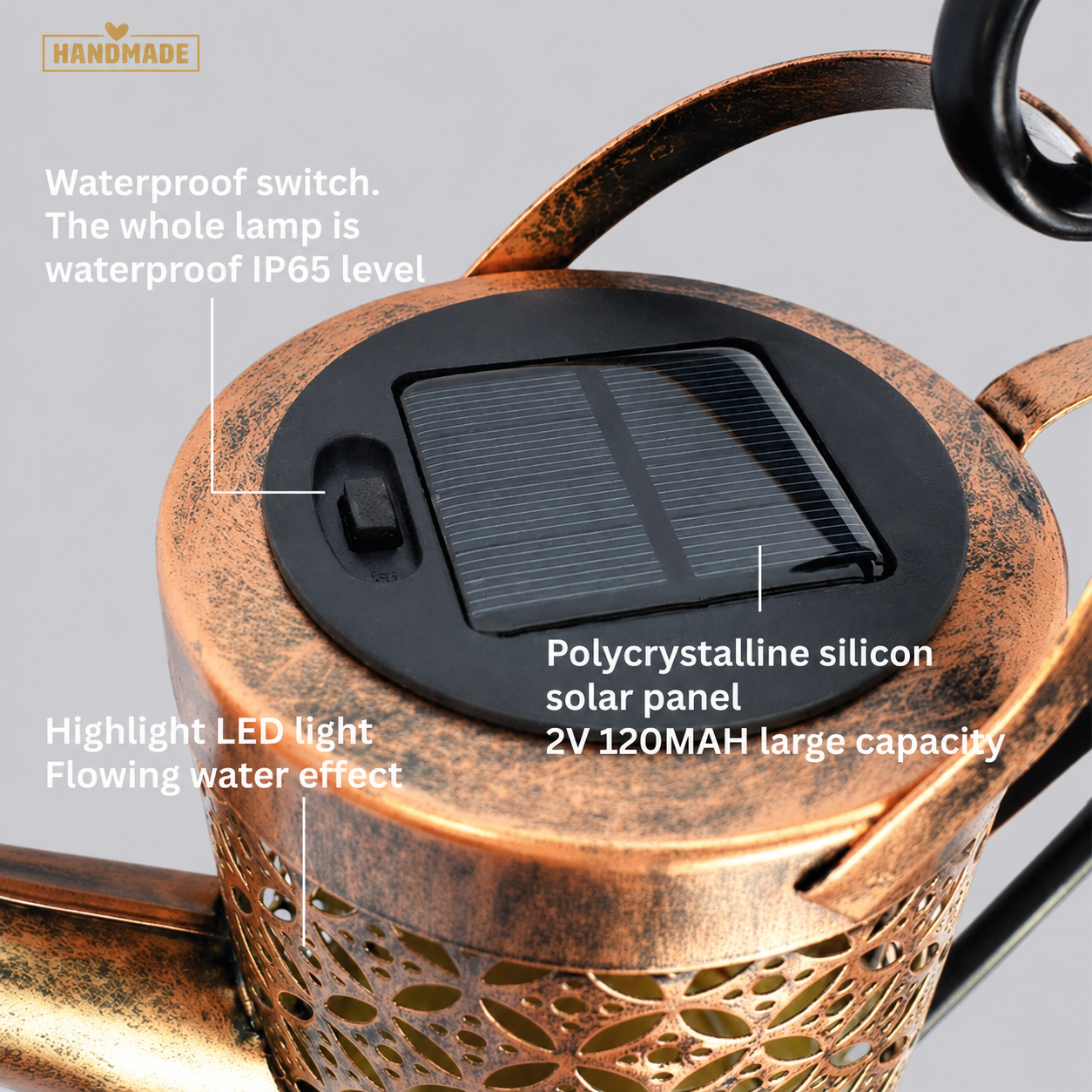 Solar Watering Can Garden Light