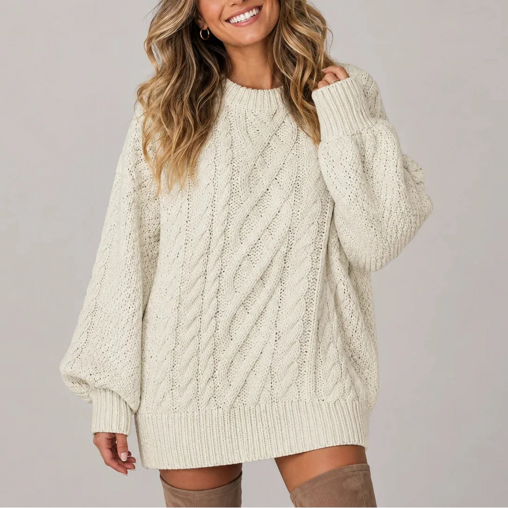 Women's Cable Knit Jumper Dress