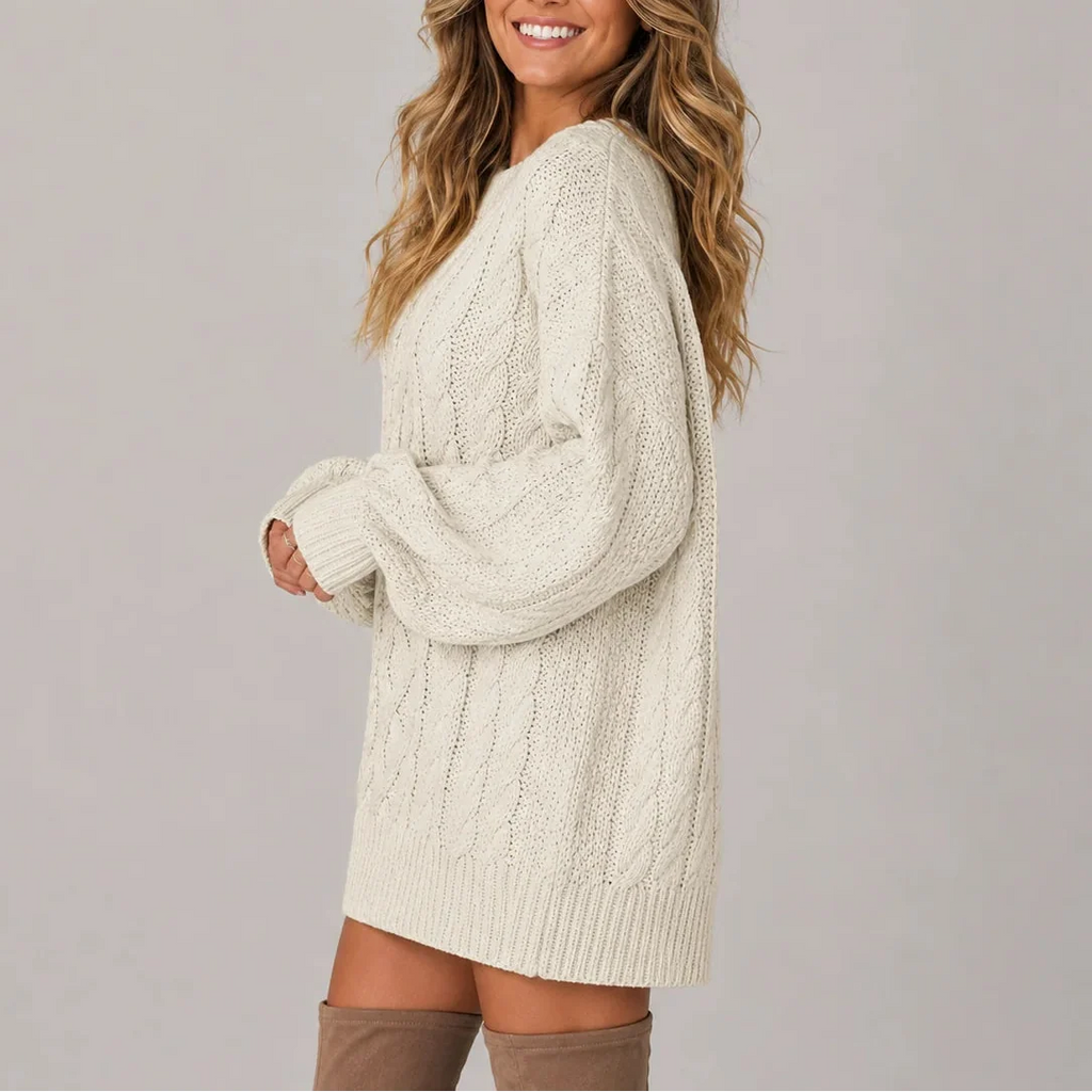 Women's Cable Knit Jumper Dress