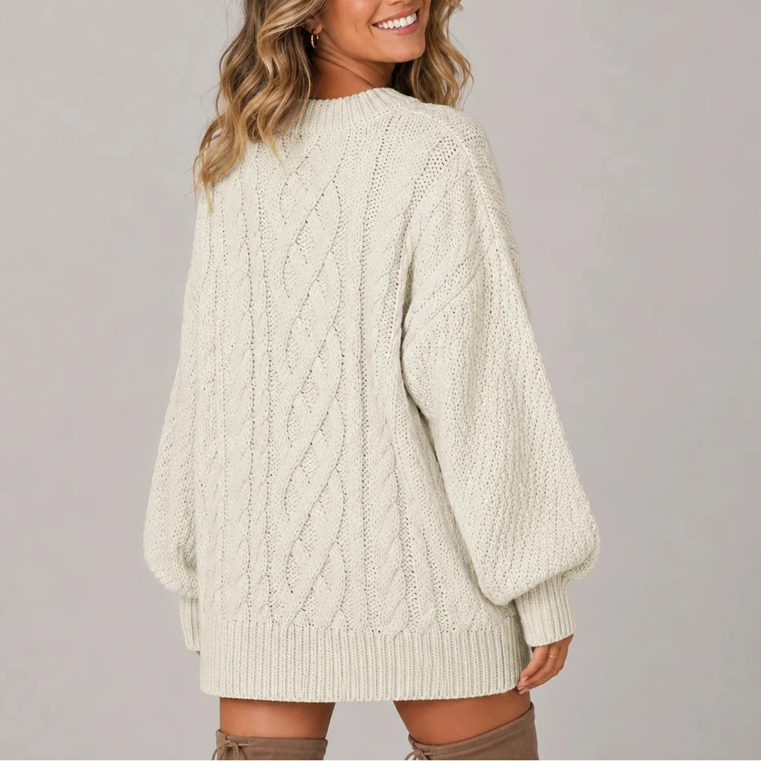 Women's Cable Knit Jumper Dress