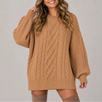 Women's Cable Knit Jumper Dress