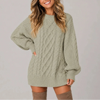Women's Cable Knit Jumper Dress