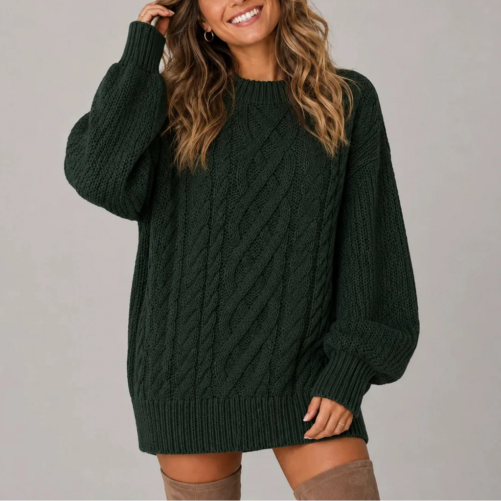 Women's Cable Knit Jumper Dress