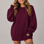Women's Cable Knit Jumper Dress