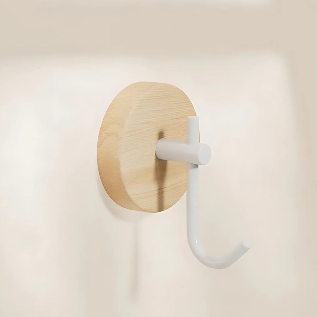 Round Wooden Adhesive Wall Hook