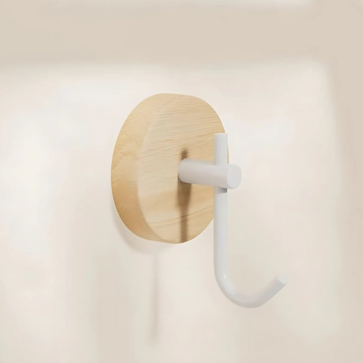 Round Wooden Adhesive Wall Hook