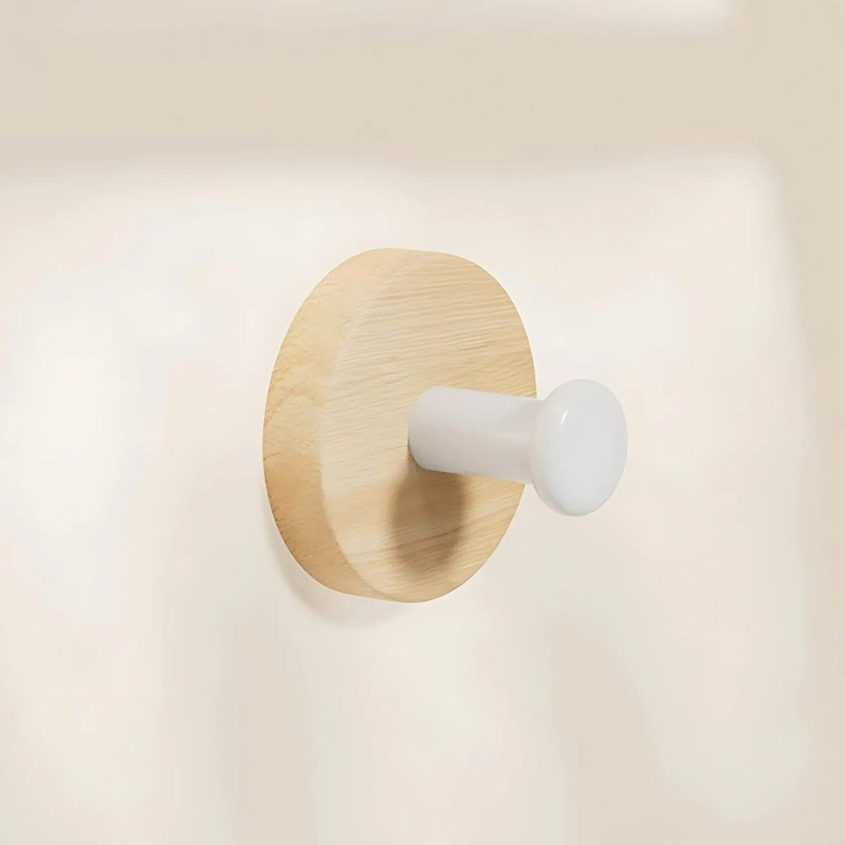 Round Wooden Adhesive Wall Hook