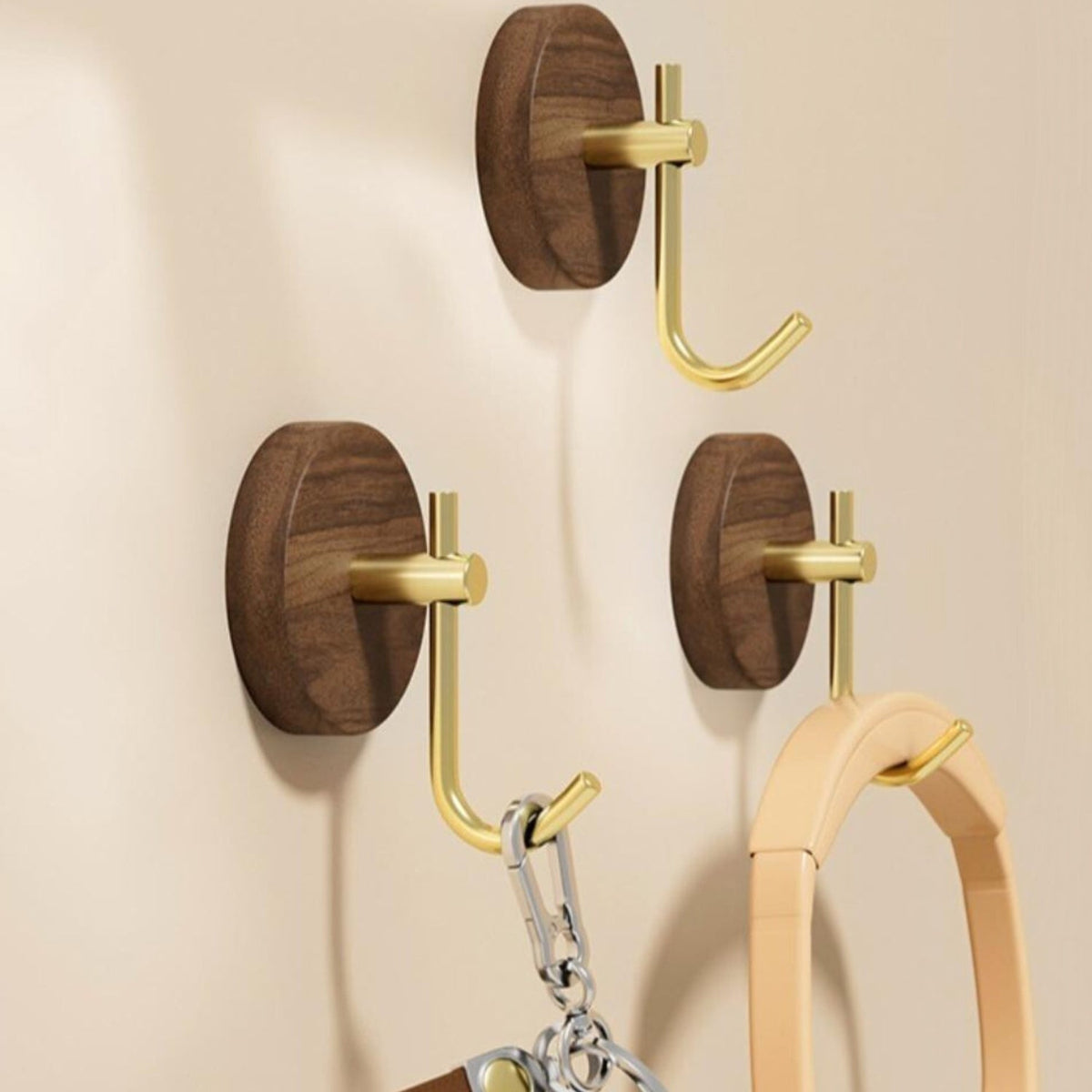 Round Wooden Adhesive Wall Hook