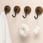 Round Wooden Adhesive Wall Hook