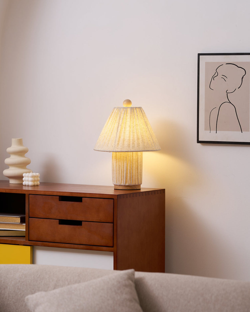 Corrine Pleated Fabric Table Lamp