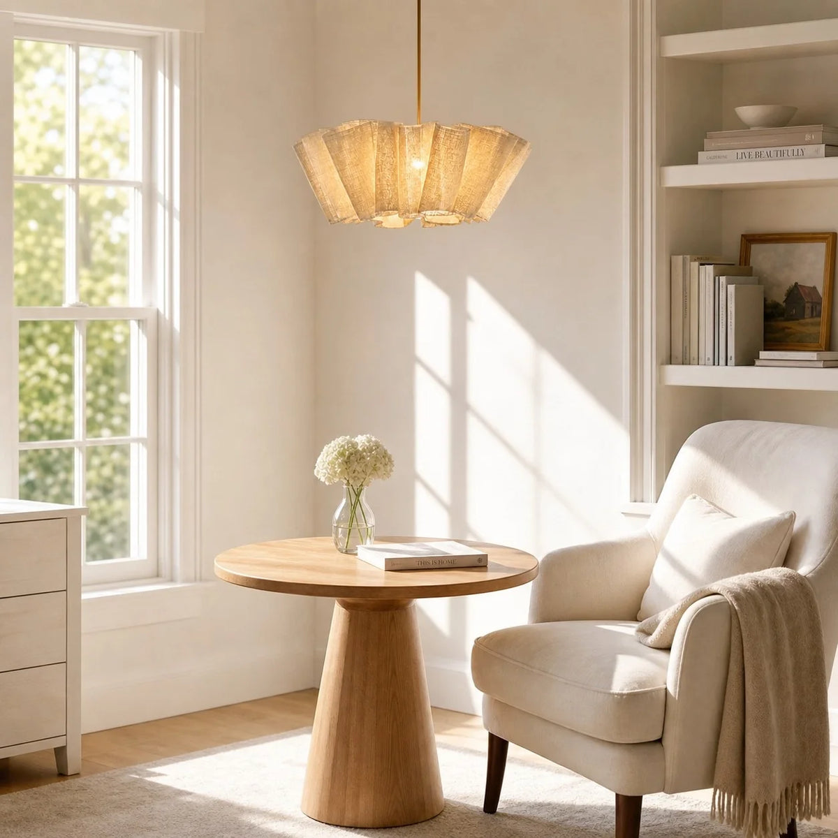 Orlven Pleated Fabric Pendant Light