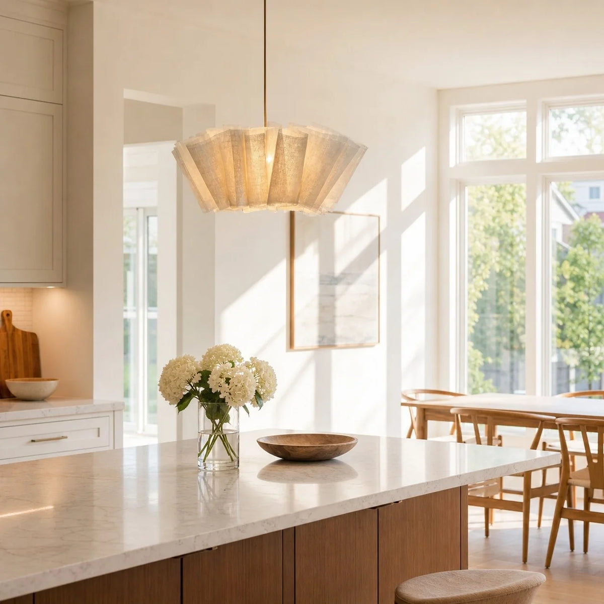 Orlven Pleated Fabric Pendant Light