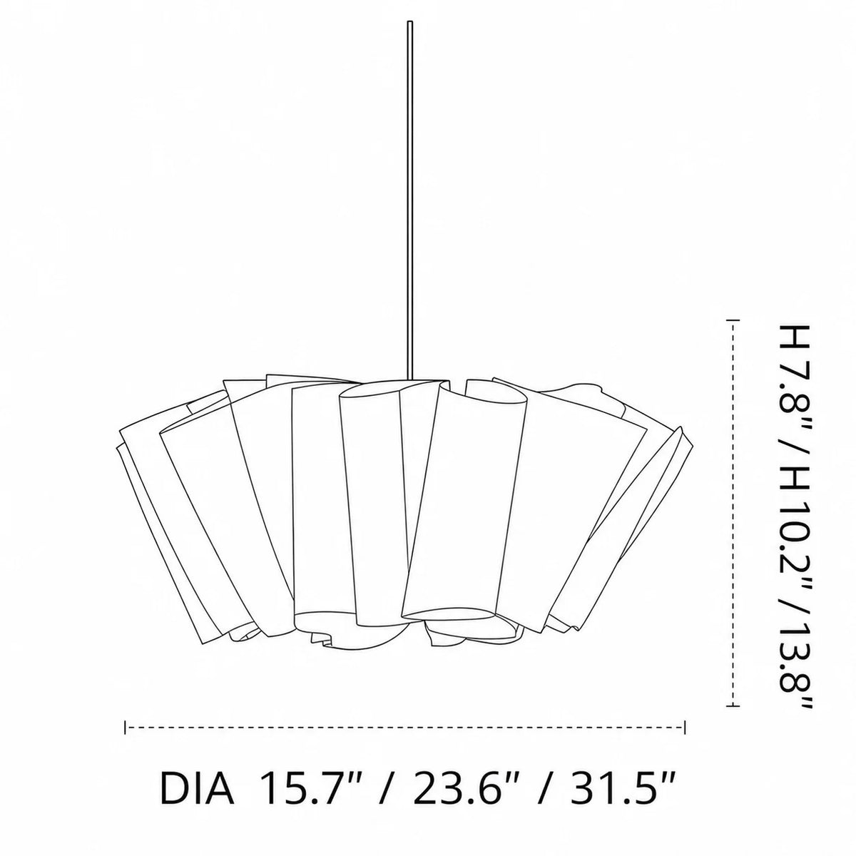 Orlven Pleated Fabric Pendant Light