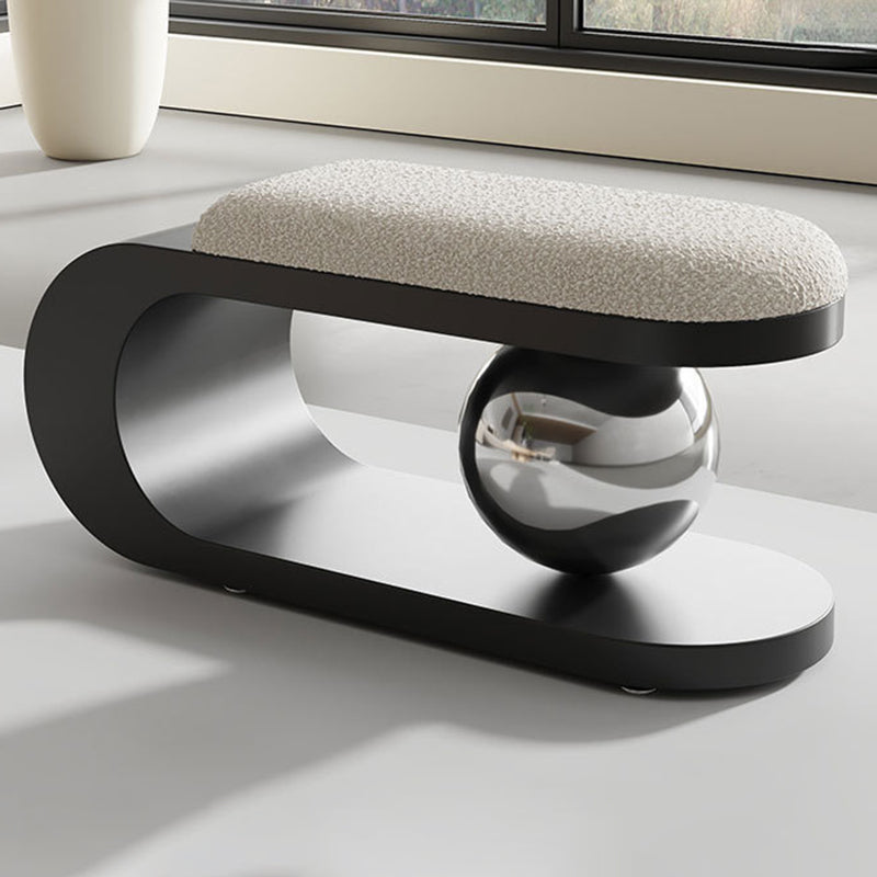Geometric Lambswool Entryway Bench