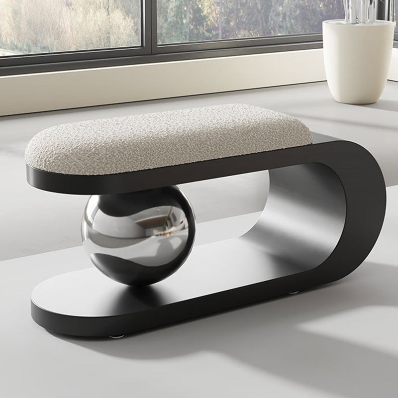 Geometric Lambswool Entryway Bench