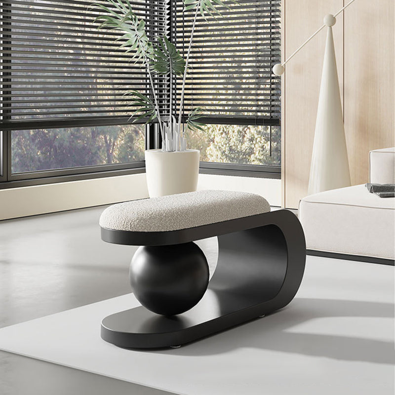 Geometric Lambswool Entryway Bench
