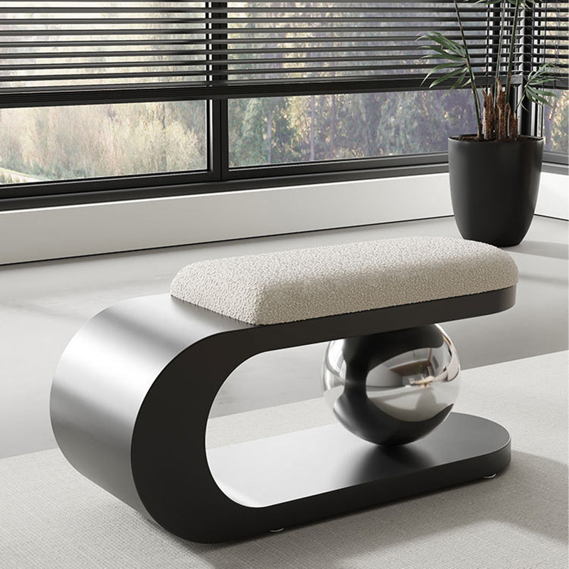 Geometric Lambswool Entryway Bench
